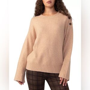 Sanctuary- Tan Button-Shoulder Sweater- Size Large